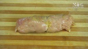 Healthy Chicken Roulade Recipe with BBQ Sauce and egg fried Rice